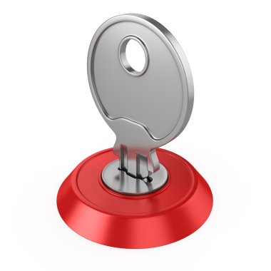 anahtar anahtar deliği içinde 3D çizimi