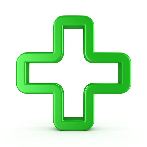 Znak zielony krzyż — Zdjęcie stockowe