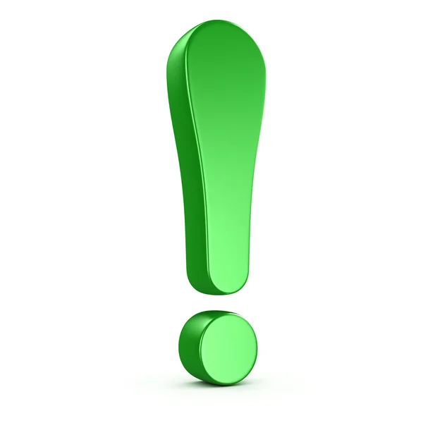 Green exclamation mark — Stock Photo, Image