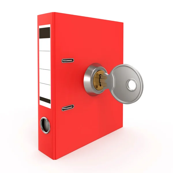 Binder folder locked with key — Stock Photo, Image