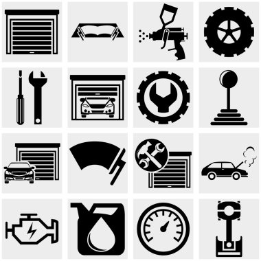gri üzerine otomatik onarım vector Icons set.