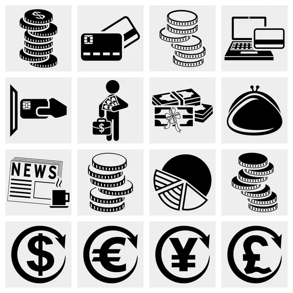 Money vector icons set. — Stock Vector