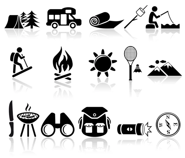 Camping vector iconos conjunto. EPS 10 . — Vector de stock