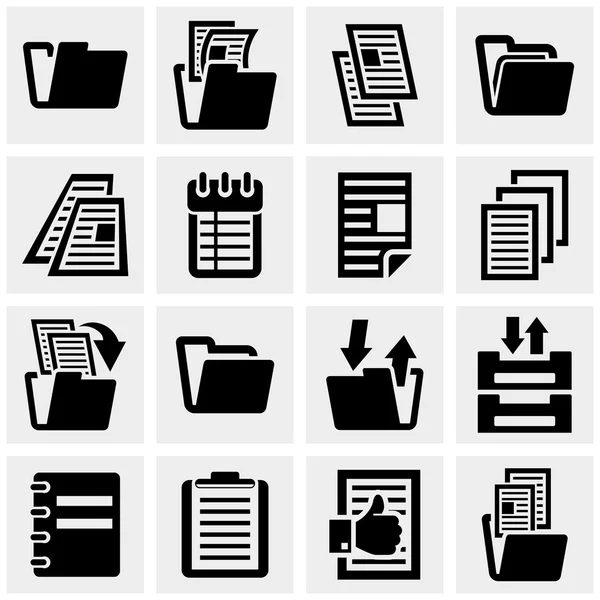 Document vector icons set on gray. — Stock Vector