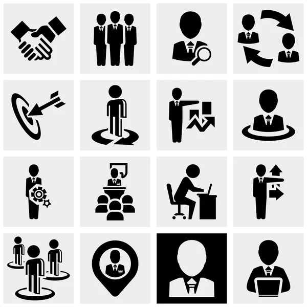 gri üzerine iş adamı vector Icons set.