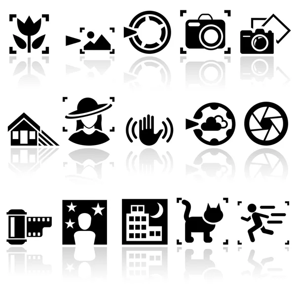 Photo vector icons set. EPS 10. — Stock Vector