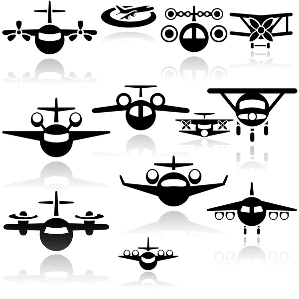Icônes vectorielles d'avion réglées. SPE 10 — Image vectorielle
