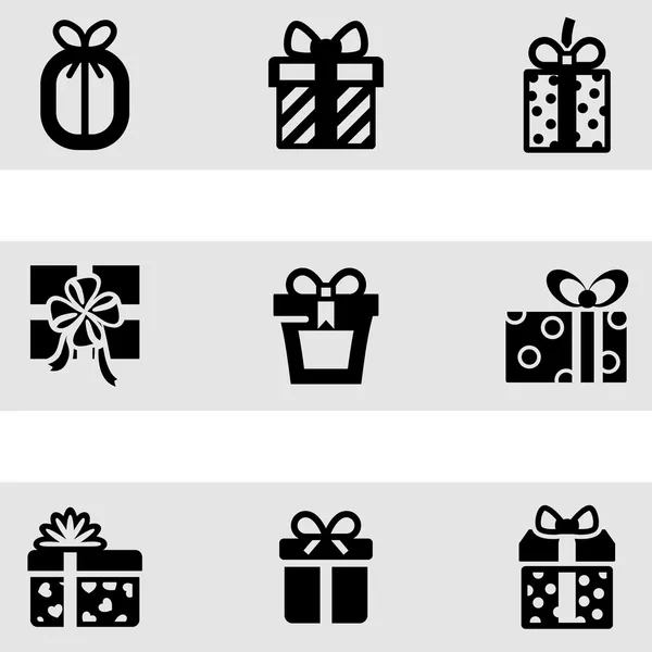 Gift box vector ikoner på grå. — Stock vektor