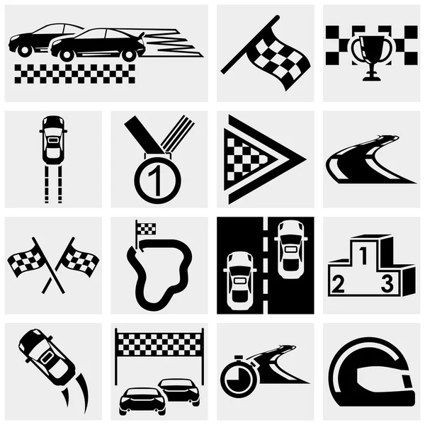 Race vector icons set on gray — Stock Vector