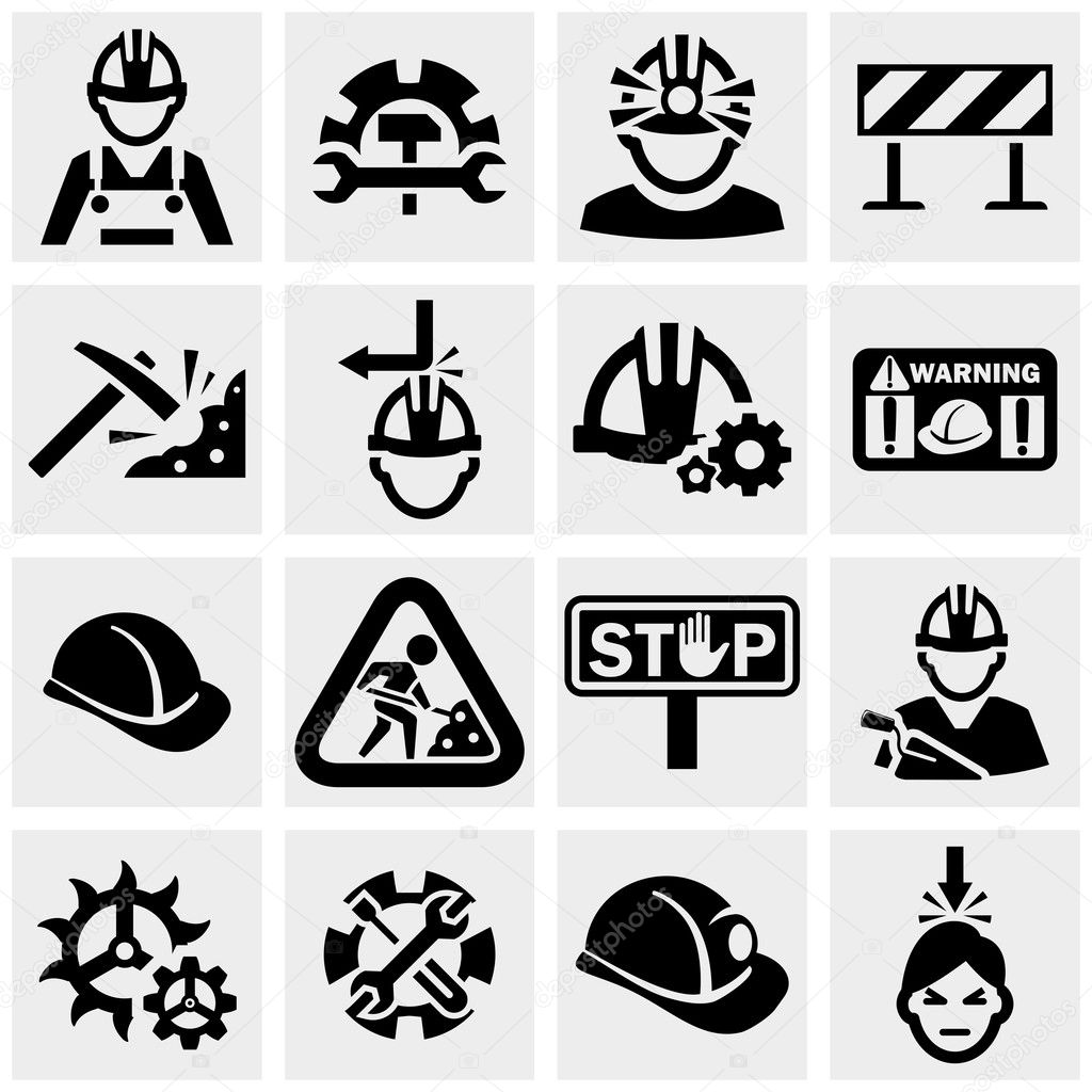 Workers vector icons set