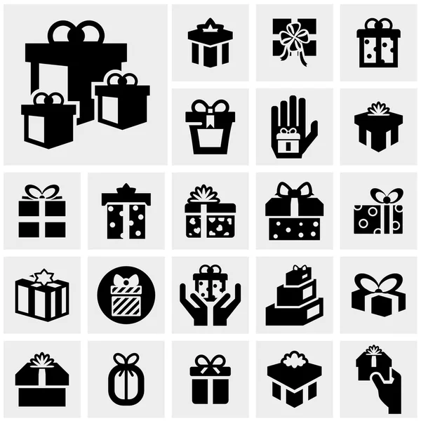 Gift box vector ikoner på grå — Stock vektor