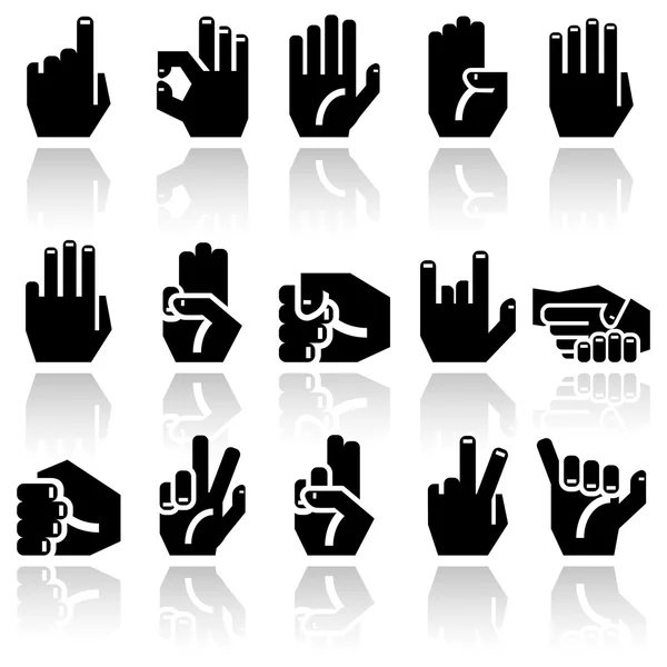 Набор векторных минусов рук — стоковый вектор