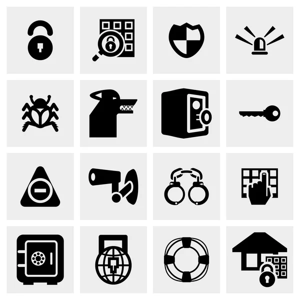 Security vector icon set on gray — Stock Vector