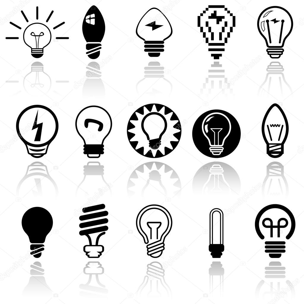 Light bulbs vector icons set.
