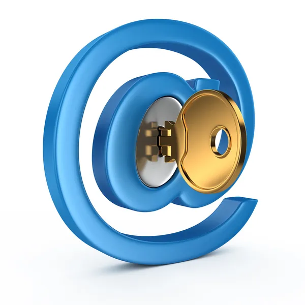 E-Mail-Symbol mit Schlüssel — Stockfoto