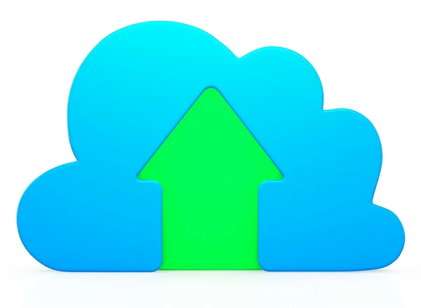 Ícone de carregamento da nuvem azul — Fotografia de Stock