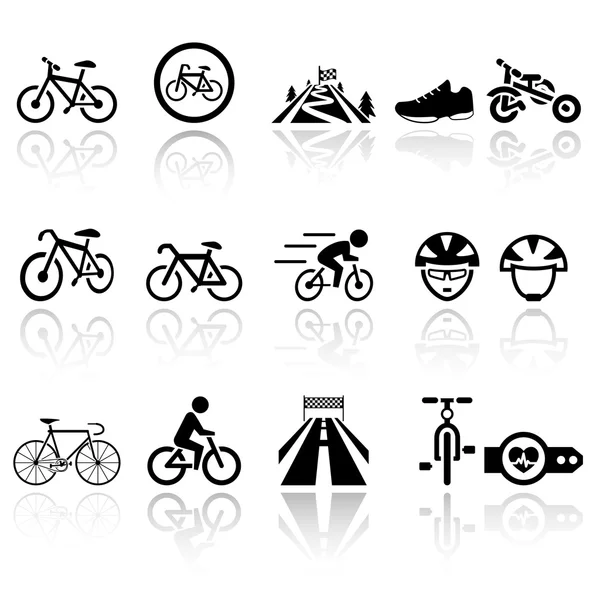 Ciclismo vector iconos conjunto. EPS10 . — Vector de stock