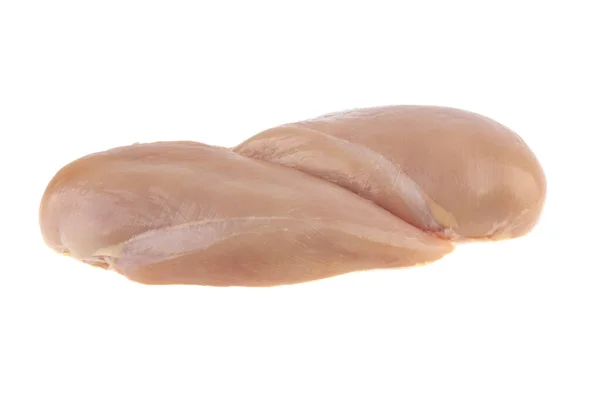 Färsk Bit Kyckling Filé Isolerad Vit Bakgrund — Stockfoto