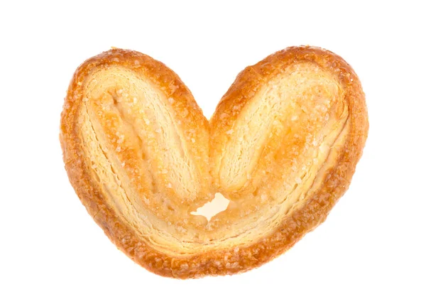 Çerez beyaz arka plan üzerinde izole kalp şeklinde puf