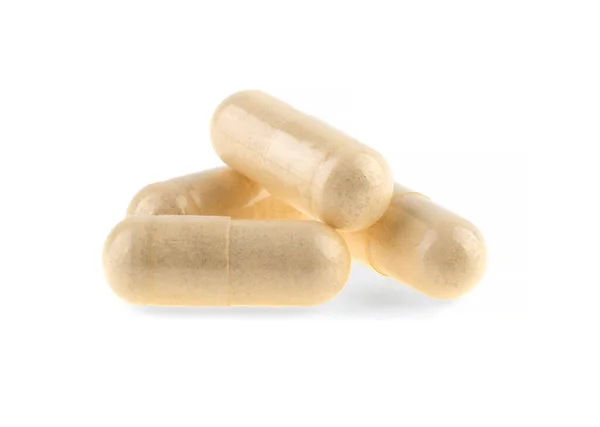 Beyaz Arka Planda Vitamin Hapları — Stok fotoğraf