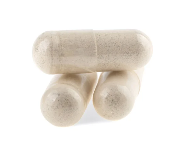 tıbbi kapsüller beyaz arkaplanda izole