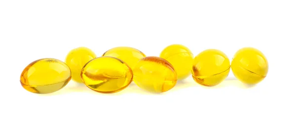 Omega Cápsulas Fish Oil Sobre Fundo Branco — Fotografia de Stock