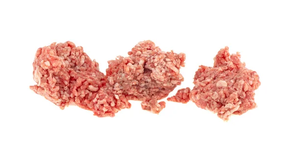Carne Fresca Crua Picada Carne Porco Isolada Sobre Fundo Branco — Fotografia de Stock
