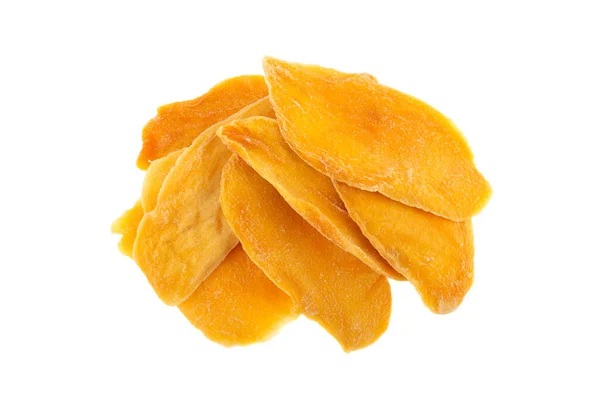 Torkad Mango Isolerad Vit Bakgrund — Stockfoto