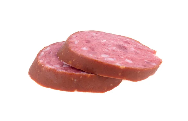 Piece Sausage Isolated White Background — Stock Photo, Image
