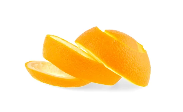 Pelle Arancione Spirale Isolata Sfondo Bianco — Foto Stock