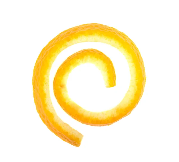 Orange Skin Spiral Isolated White Background — Stock Photo, Image