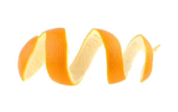 白色背景下孤立的橙皮螺旋形结构 — 图库照片