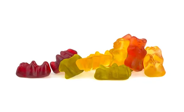 Multicolored Jelly Bear Candy Isolated White Background — Stock Photo, Image
