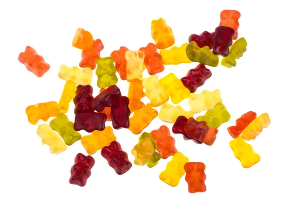 Multicolored Jelly Bear Candy Isolated White Background — Stock Photo, Image