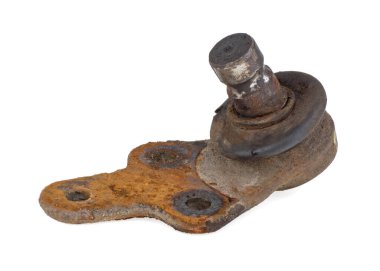 Eski araba yedek parça top beyaz arkaplanda izole