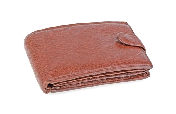 Leather Wallet Brown Leather White Background — Stock Photo, Image