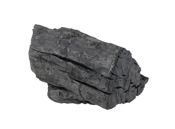 Carvão Natural Madeira Isolado Sobre Fundo Branco Carvão Vegetal Madeira — Fotografia de Stock