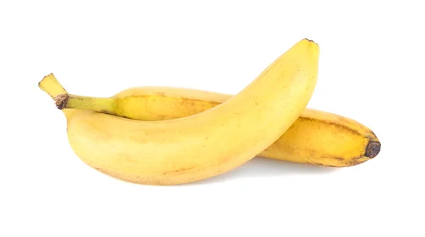 Twee Gele Bananen Geïsoleerd Witte Achtergrond — Stockfoto