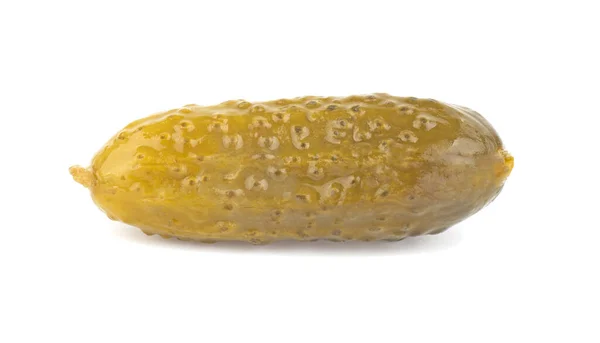 Gemarineerde Komkommer Geïsoleerd Een Witte Achtergrond Gherkin Gezouten Cornichon — Stockfoto