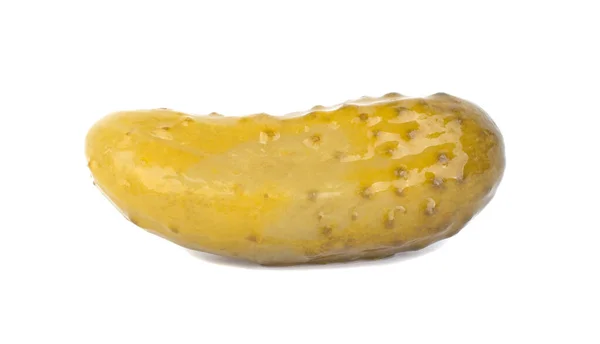 Gemarineerde Komkommer Geïsoleerd Een Witte Achtergrond Gherkin Gezouten Cornichon — Stockfoto