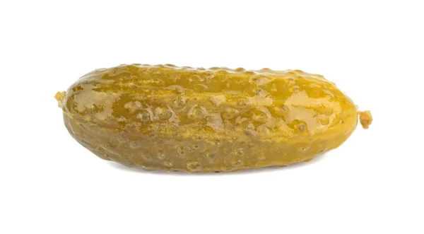 Gemarineerde Komkommer Geïsoleerd Een Witte Achtergrond Gherkin Gezouten Cornichon — Stockfoto