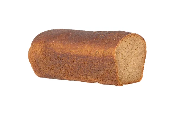 在白色背景上分离的黑麦面包片 — 图库照片