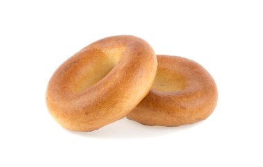 Beyaz bir arka plan üzerinde izole simit