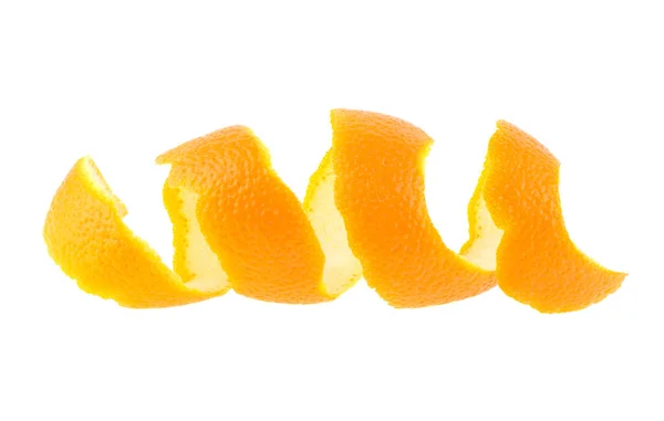 Peau Fruits Frais Orange Isolée Sur Fond Blanc Une Seule — Photo