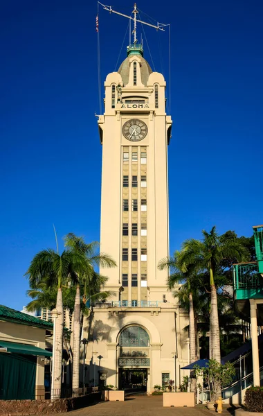 Honolulu Eua Fevereiro 2010 Torre Aloha Famoso Farol Longo Porto — Fotografia de Stock