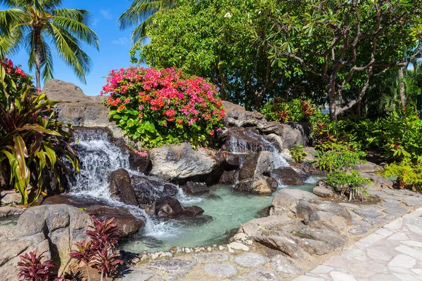 Сад Фонтаном Оаху Гаваї — стокове фото