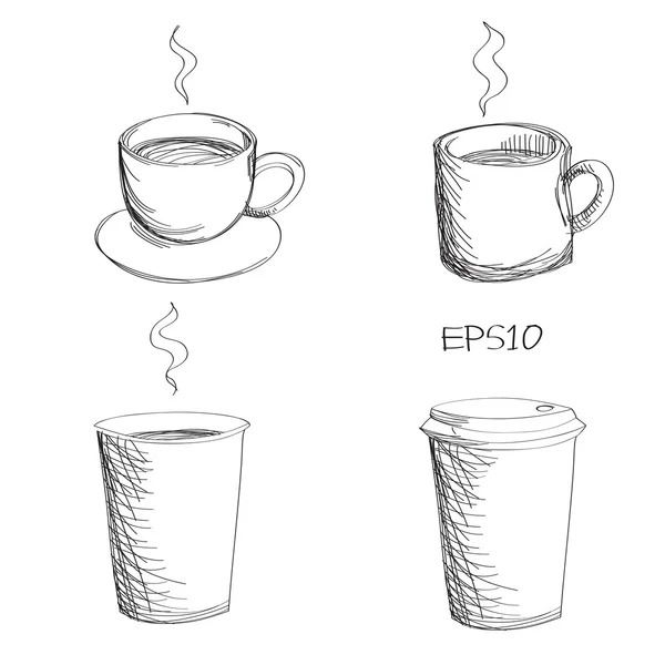 Dibujo de la taza de café — Vector de stock