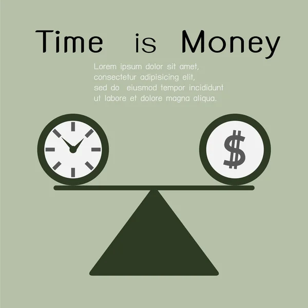 El tiempo es dinero — Vector de stock