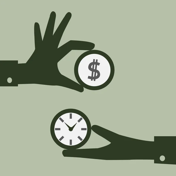 Intercambiar dinero y tiempo — Vector de stock