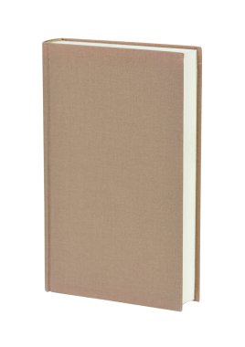 beyaz izole kahverengi kitap.